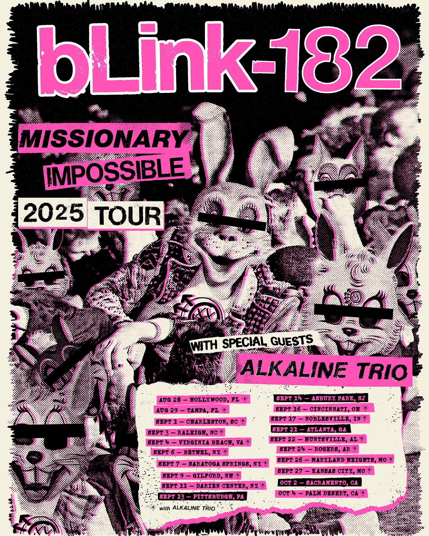 blink-182 Missionary Impossible Tour Poster 2025